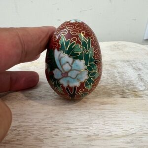 Cloisonné Handcrafted Floral Decorative Egg